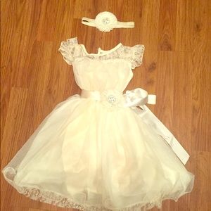 Off white flower girl dresses